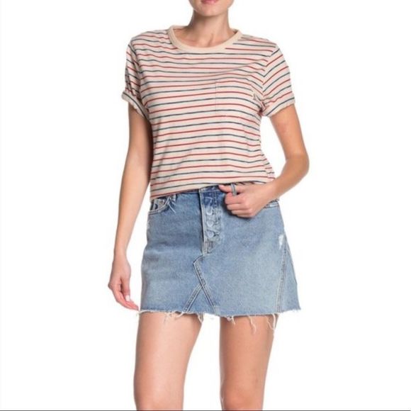 GRLFRND Distressed Denim Mini Skirt  ‘Eva’ - Picture 2 of 12